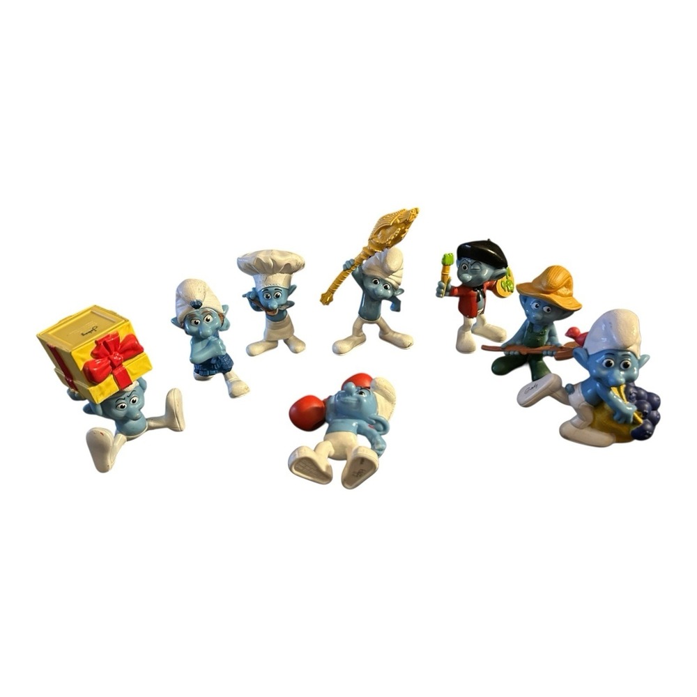 Smurfs 2011 McDonald's Happy Meal Lot of 8 Figurines 3"H Pre-Owned‎